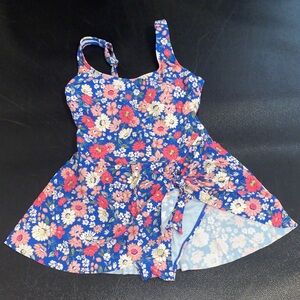 Cupshe Blue and Pink Floral Dress